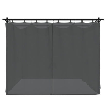 Gazebo avec rideaux anthracite 3x3 m en acier