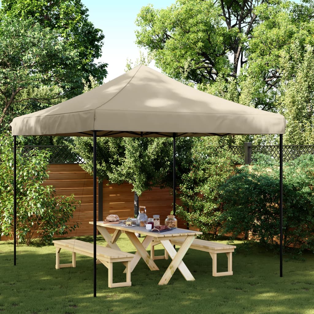 Tente de fête pliable pop-up taupe 292x292x315 cm