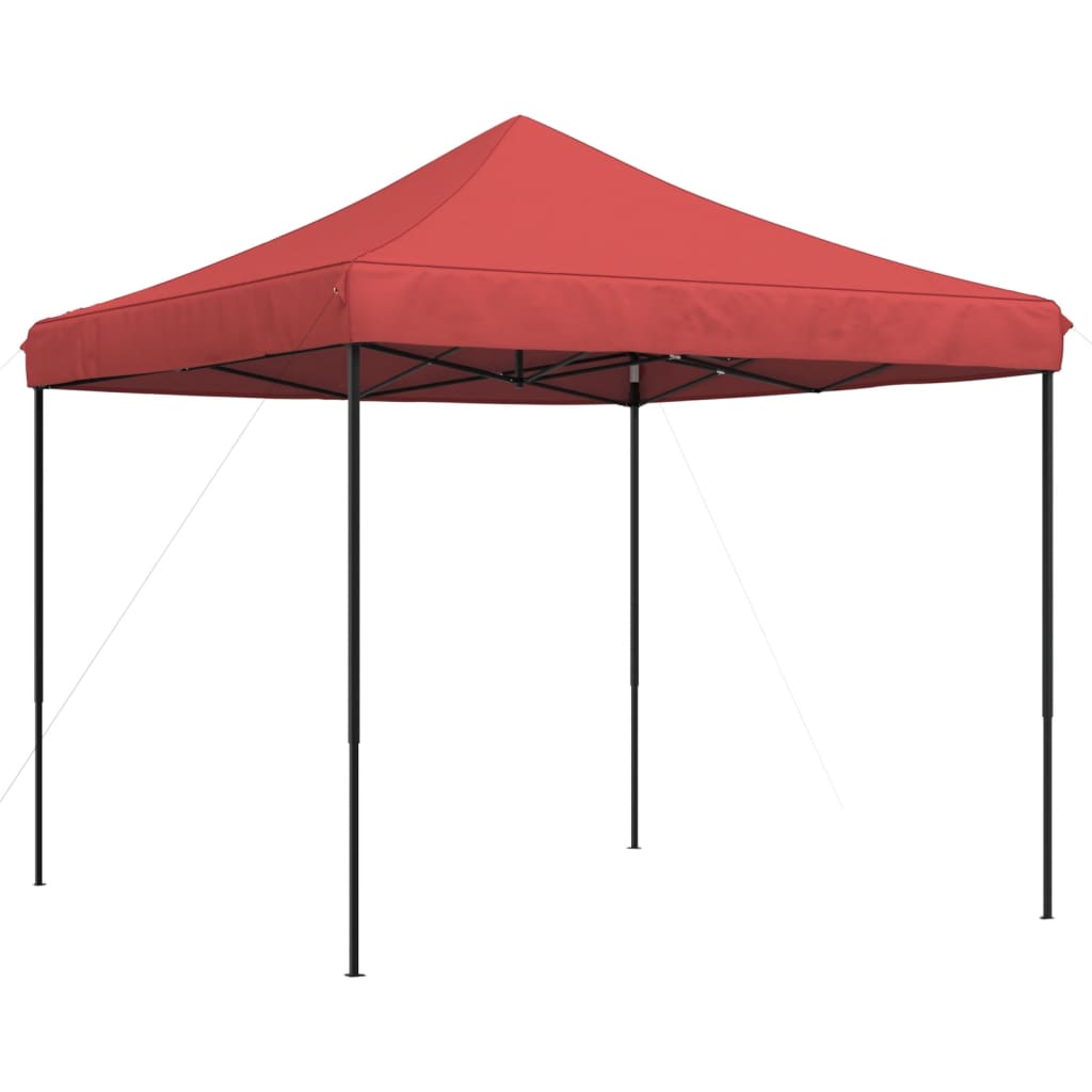 Tente de fête pliable pop-up rouge bordeaux 292x292x315 cm