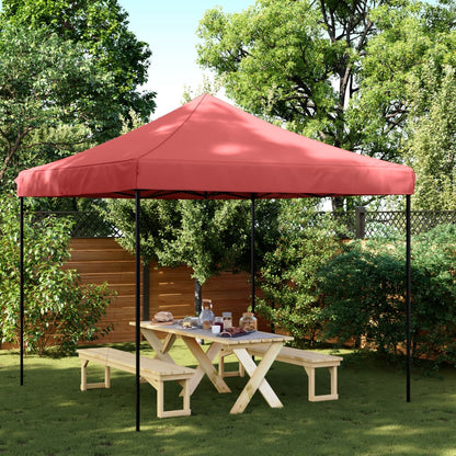 Tente de fête pliable pop-up rouge bordeaux 292x292x315 cm