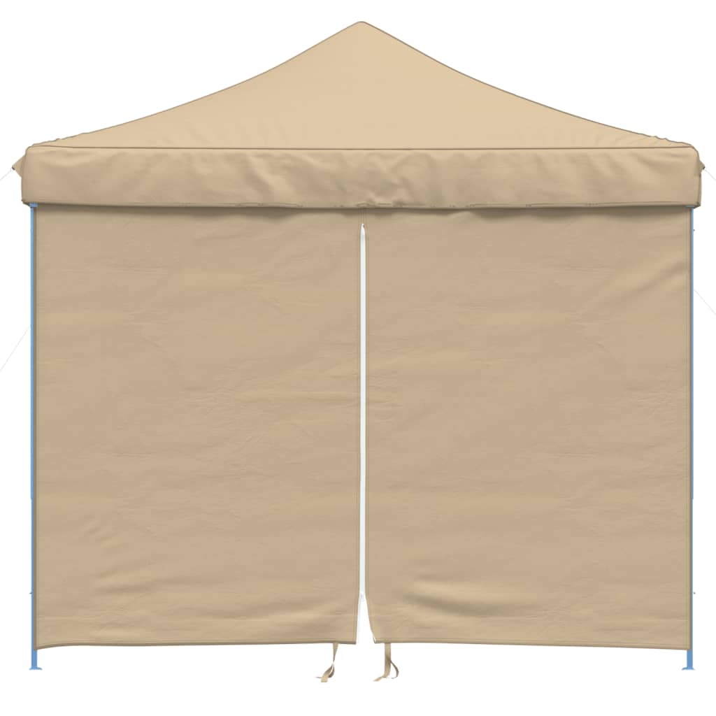 Tente de fête pop-up pliable avec 4 panneaux latéraux beige