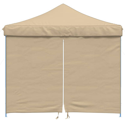 Tente de fête pop-up pliable avec 4 panneaux latéraux beige