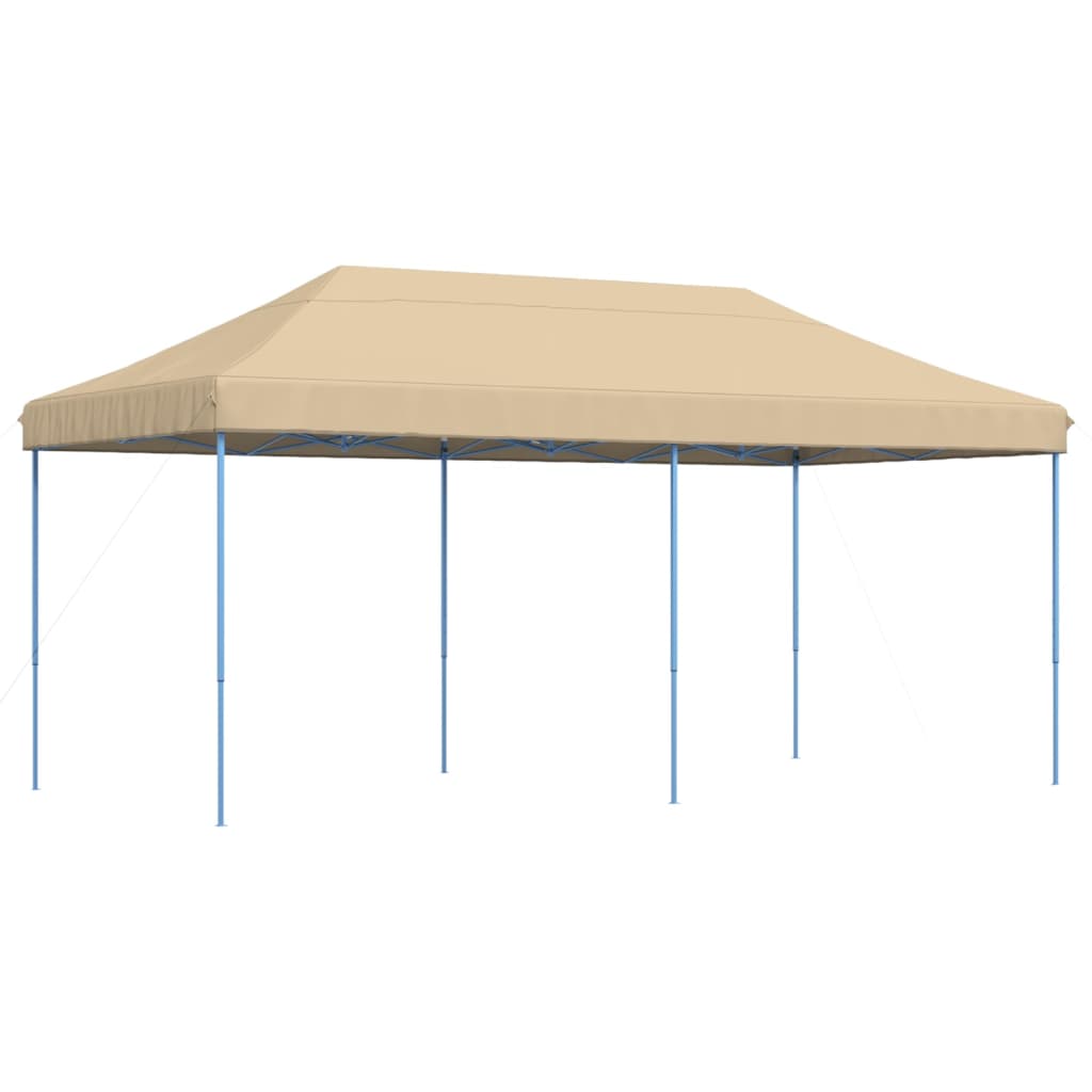 Tente de fête pliable pop-up beige 580x292x315 cm