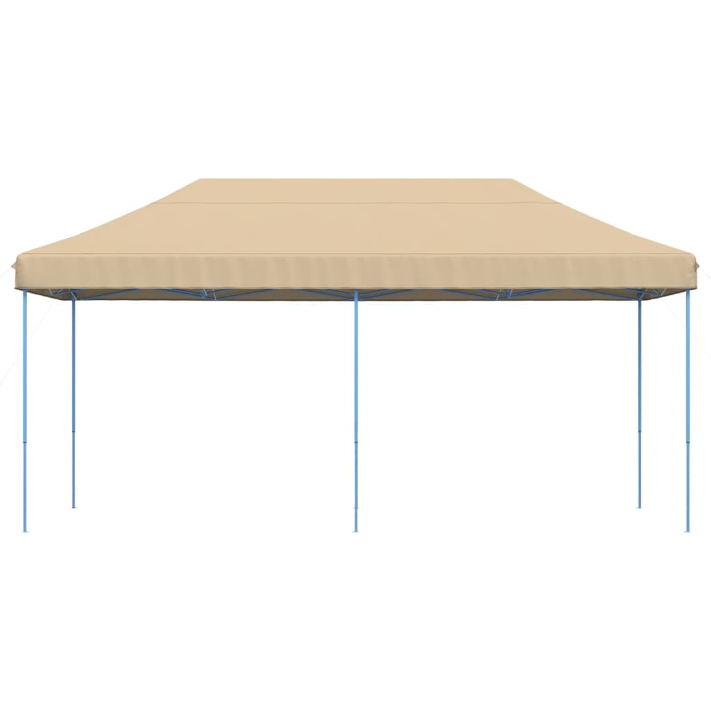 Tente de fête pliable pop-up beige 580x292x315 cm