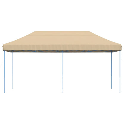 Tente de fête pliable pop-up beige 580x292x315 cm