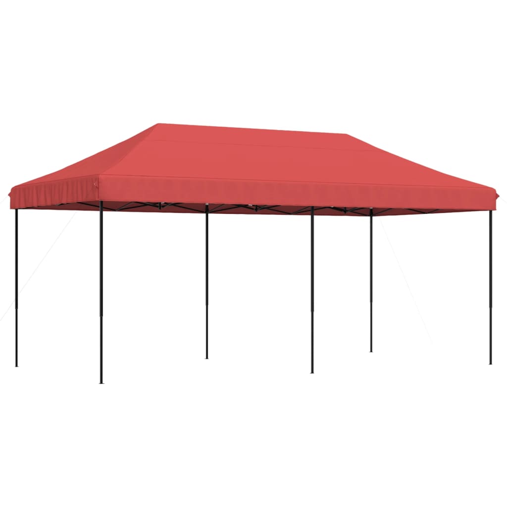 Tente de fête pliable pop-up rouge bordeaux 580x292x315 cm