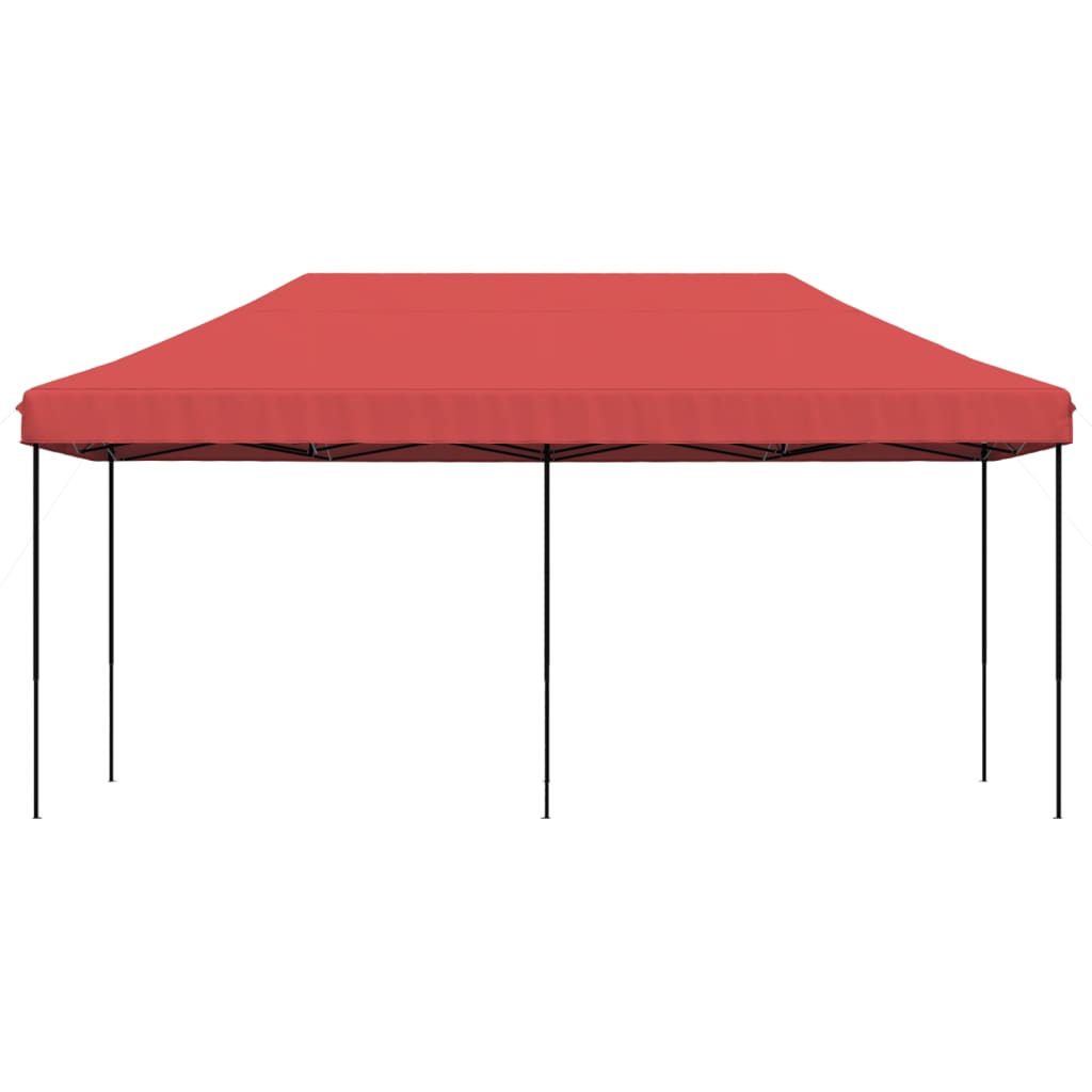 Tente de fête pliable pop-up rouge bordeaux 580x292x315 cm