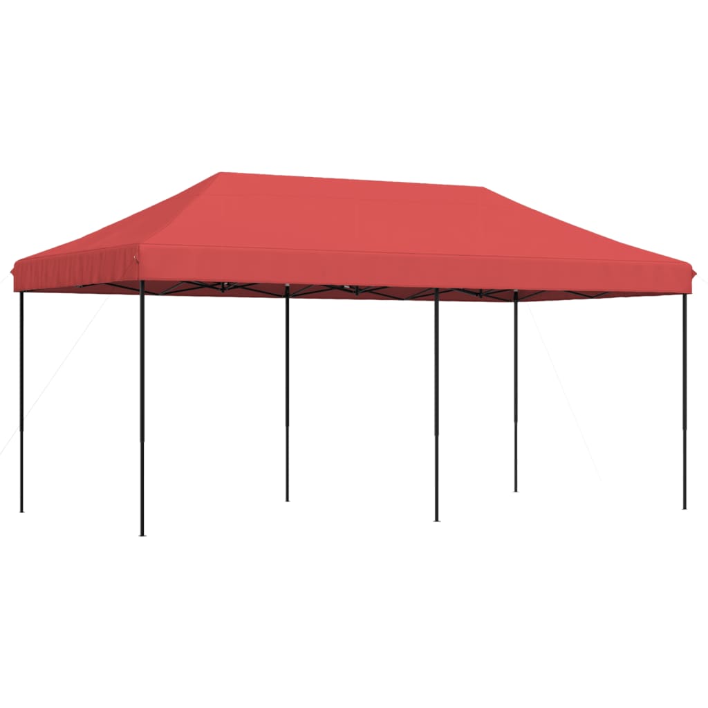 Tente de fête pliable pop-up rouge bordeaux 580x292x315 cm