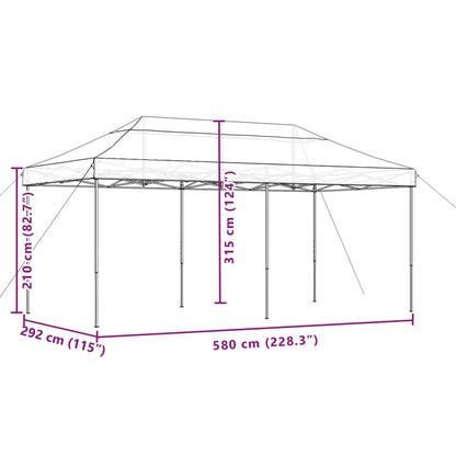 Partyzelt Faltbar Pop-Up Schwarz 580x292x315 cm