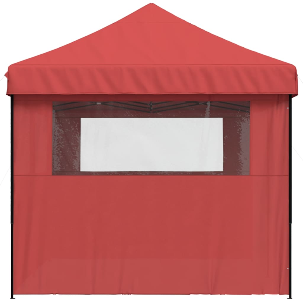 Tente de fête pop-up pliable avec 3 panneaux latéraux rouge bordeaux