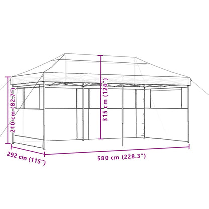 Tente de fête pop-up pliable avec 3 panneaux latéraux rouge bordeaux