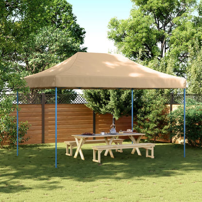 Tente de fête pliable pop-up beige 440x292x315 cm