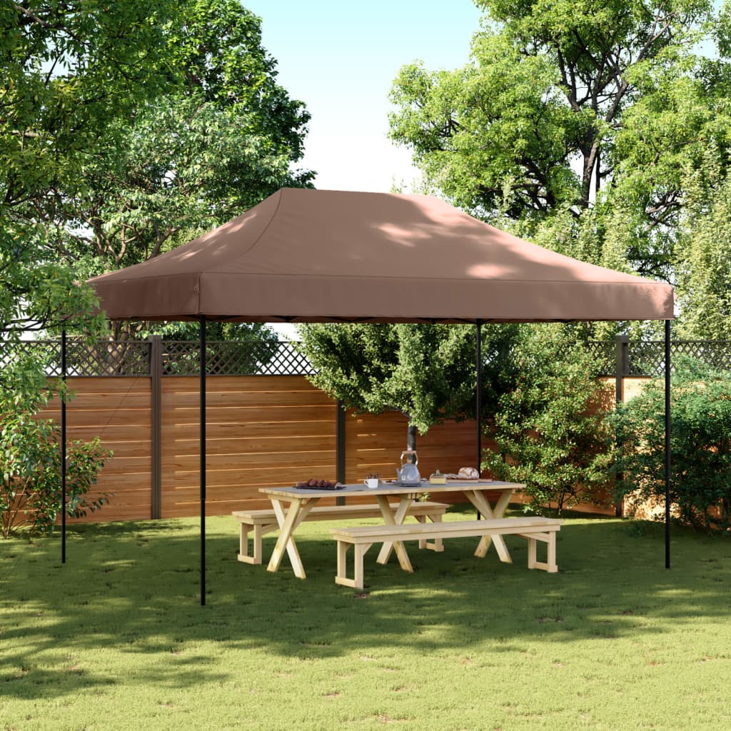 Tente de fête pliable pop-up marron 440x292x315 cm