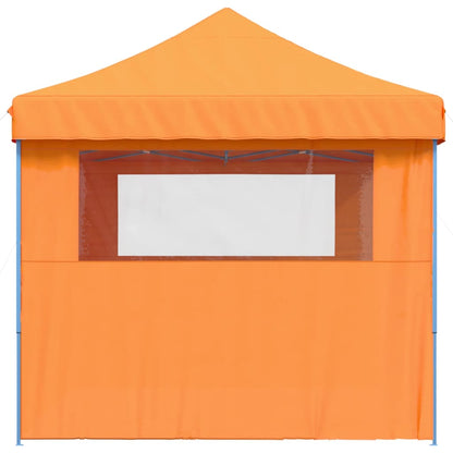 Tente de fête pop-up pliable avec 3 panneaux latéraux orange