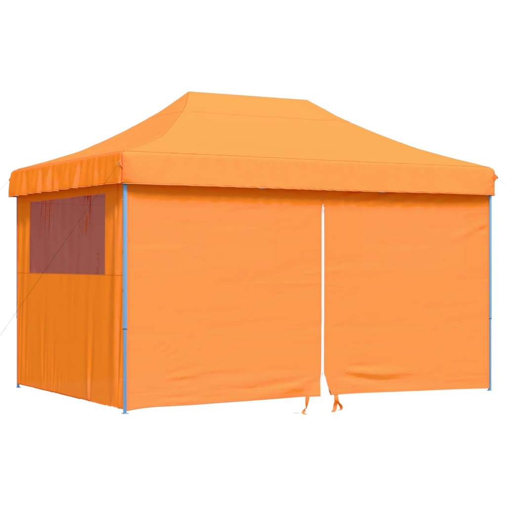 Carpa para fiestas pop-up plegable con 4 paneles laterales naranja