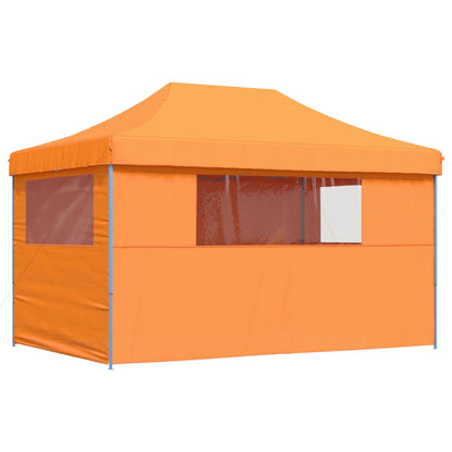 Carpa para fiestas pop-up plegable con 4 paneles laterales naranja