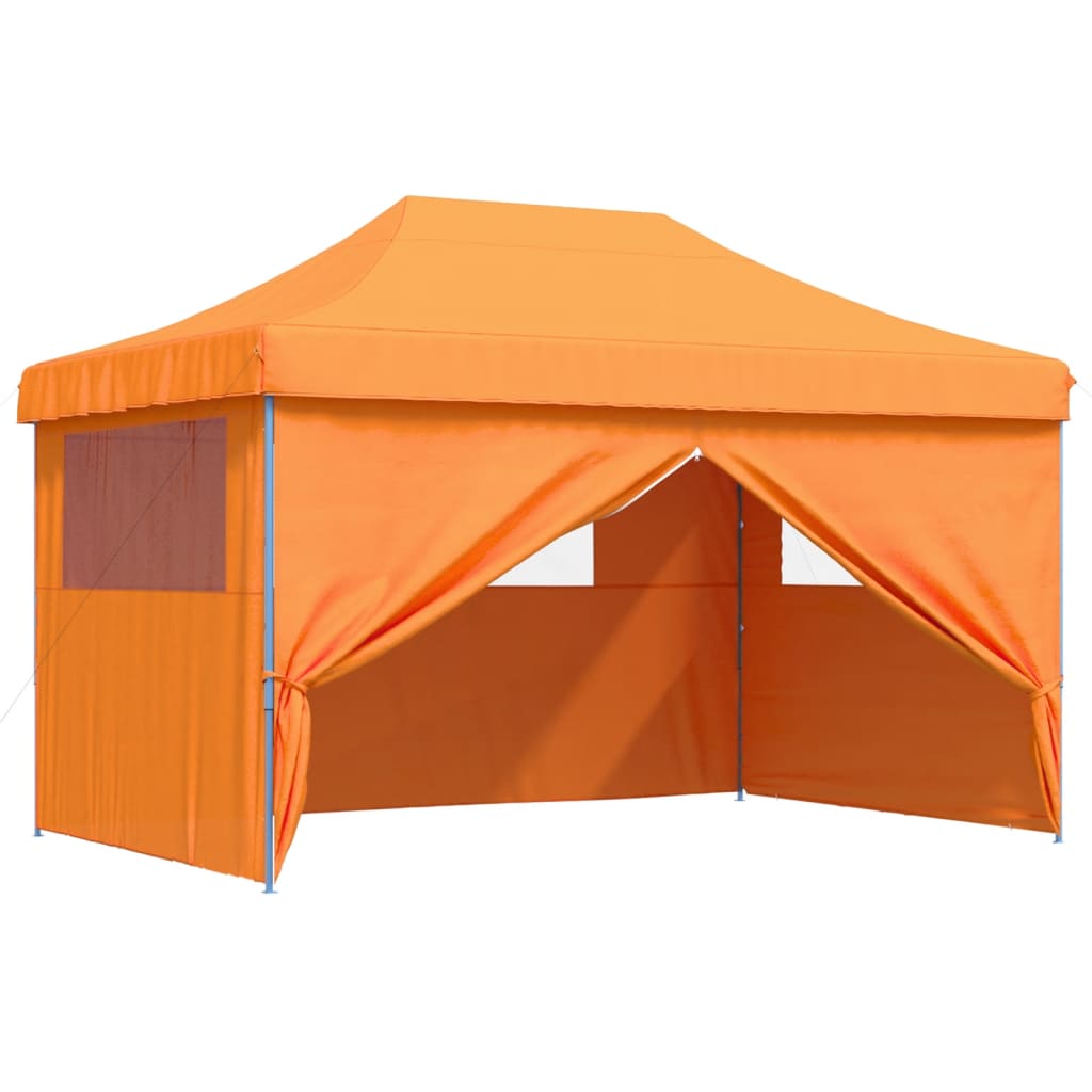 Carpa para fiestas pop-up plegable con 4 paneles laterales naranja