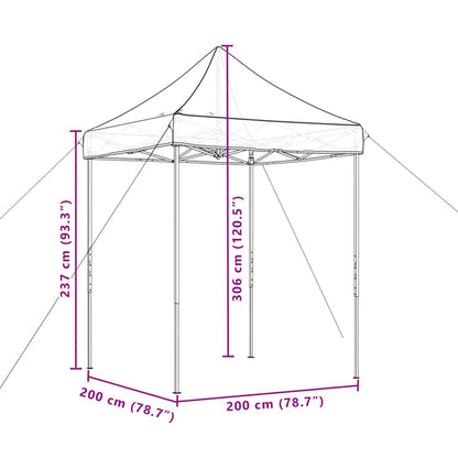 Tente de fête pliable pop-up beige 200x200x306 cm