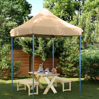 Tente de fête pliable pop-up beige 200x200x306 cm