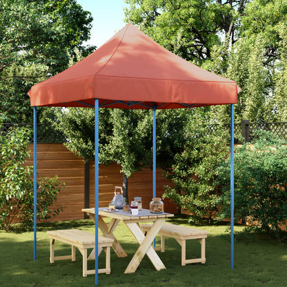 Tente de fête pliable pop-up terre cuite rouge 200x200x306 cm