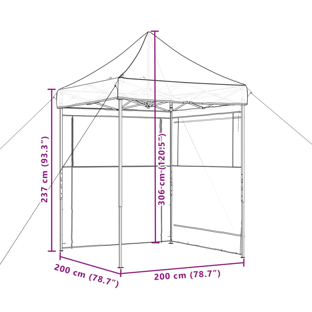 Tente de fête pop-up pliable avec 2 panneaux latéraux vert