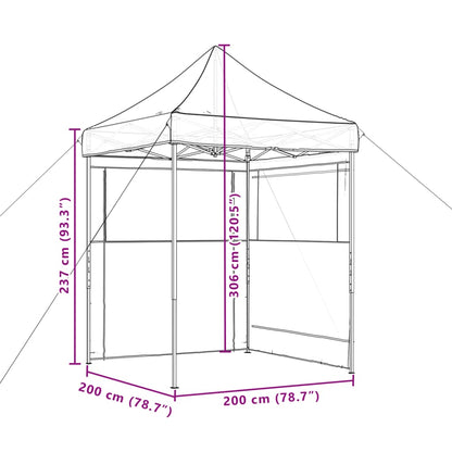 Tente de fête pop-up pliable avec 2 panneaux latéraux vert