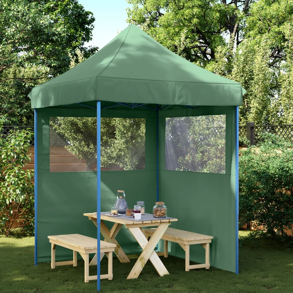 Tente de fête pop-up pliable avec 2 panneaux latéraux vert