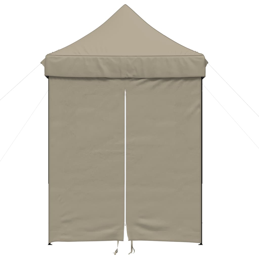 Tente de fête pop-up pliable avec 4 panneaux latéraux taupe