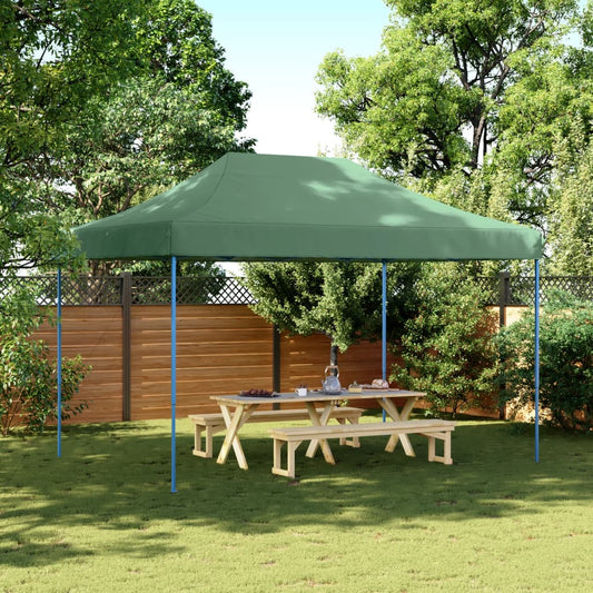 Tente de fête pliable pop-up verte 410x279x315 cm