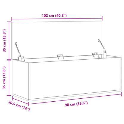 Truhe Braun Eichen-Optik 102x35x35 cm Holzwerkstoff