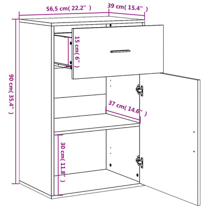 Armoire latérale gris Sonoma 56,5x39x90 cm en bois