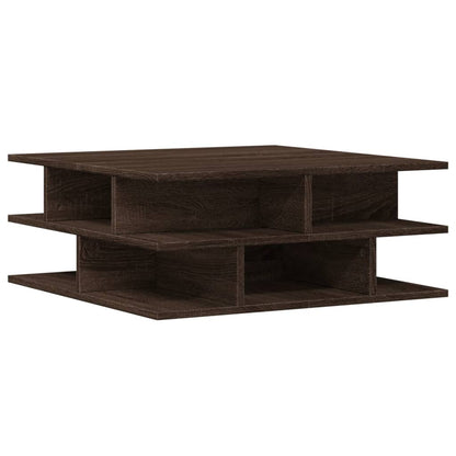 Table basse aspect chêne marron 70x70x29 cm en bois