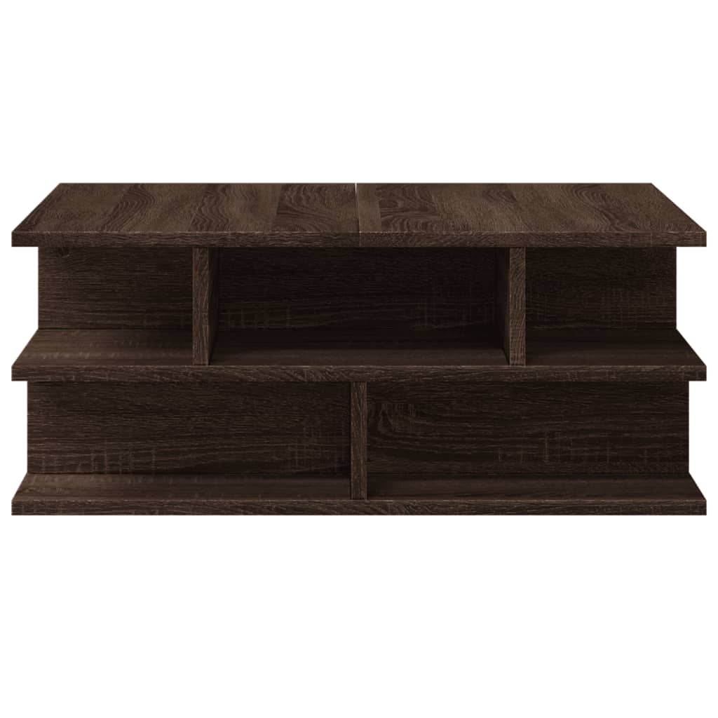 Table basse aspect chêne marron 70x70x29 cm en bois