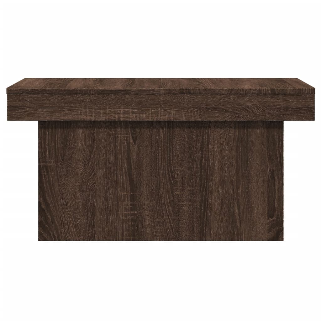 Mesa de centro aspecto roble marrón 80x55x40 cm de madera