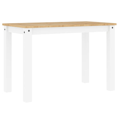 Table à manger Panama blanc 117x60x75 cm en bois de pin massif