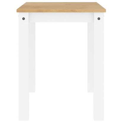 Table à manger Panama blanc 117x60x75 cm en bois de pin massif