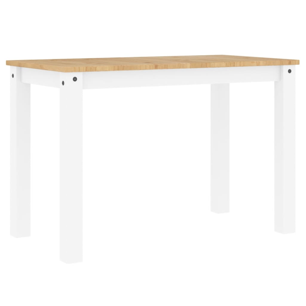 Table à manger Panama blanc 117x60x75 cm en bois de pin massif