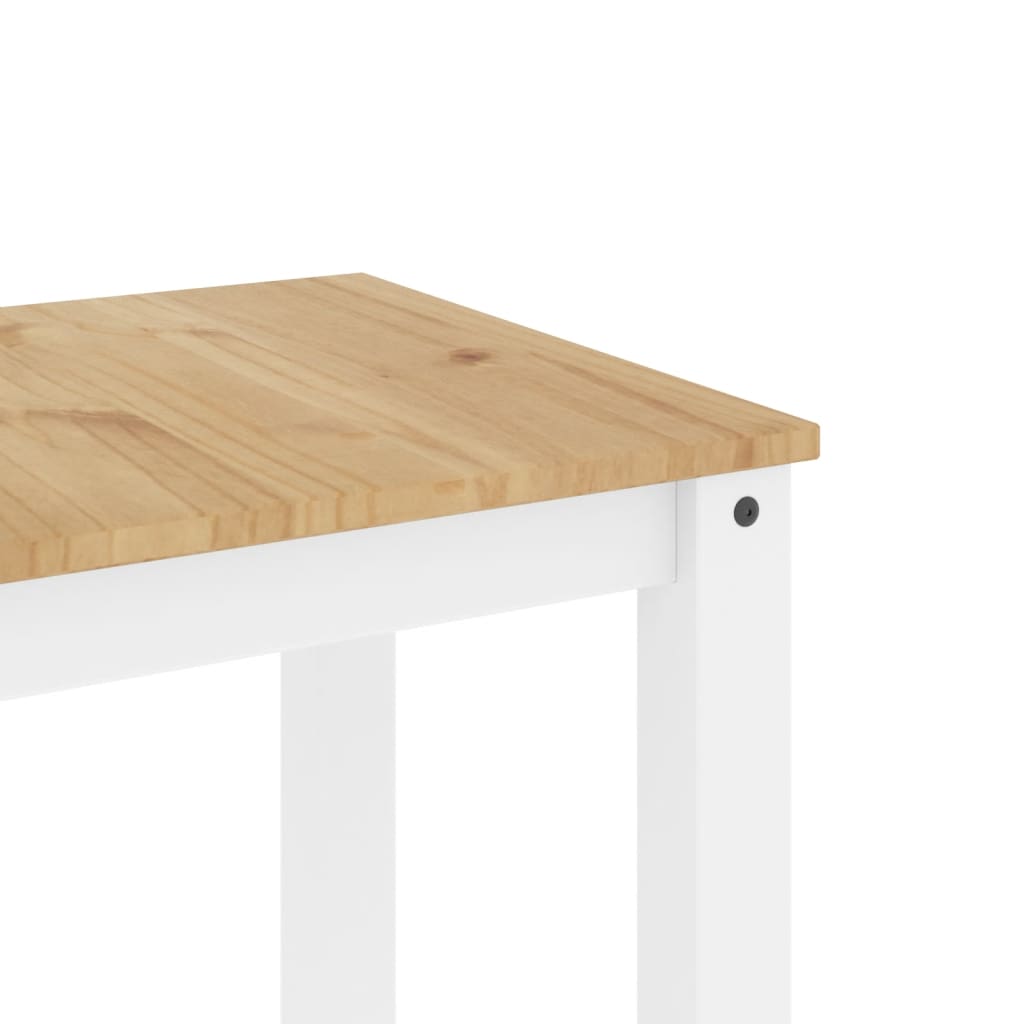 Table à manger Panama blanc 117x60x75 cm en bois de pin massif