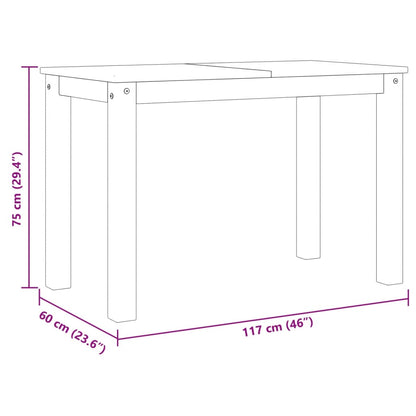 Table à manger Panama blanc 117x60x75 cm en bois de pin massif