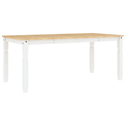 Mesa de comedor Corona blanca 180x90x75 cm madera maciza de pino