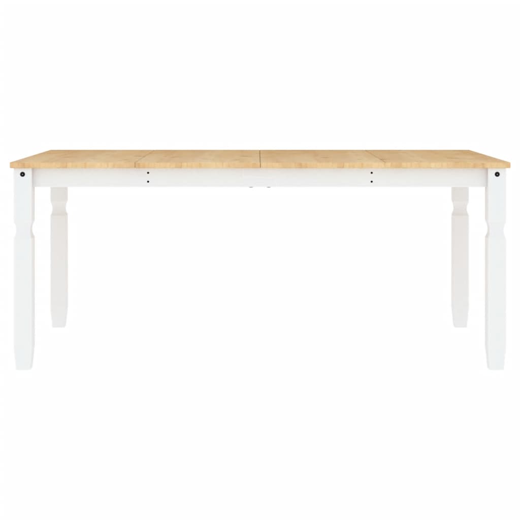 Mesa de comedor Corona blanca 180x90x75 cm madera maciza de pino