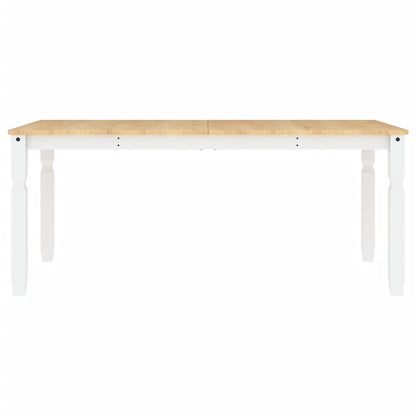 Mesa de comedor Corona blanca 180x90x75 cm madera maciza de pino