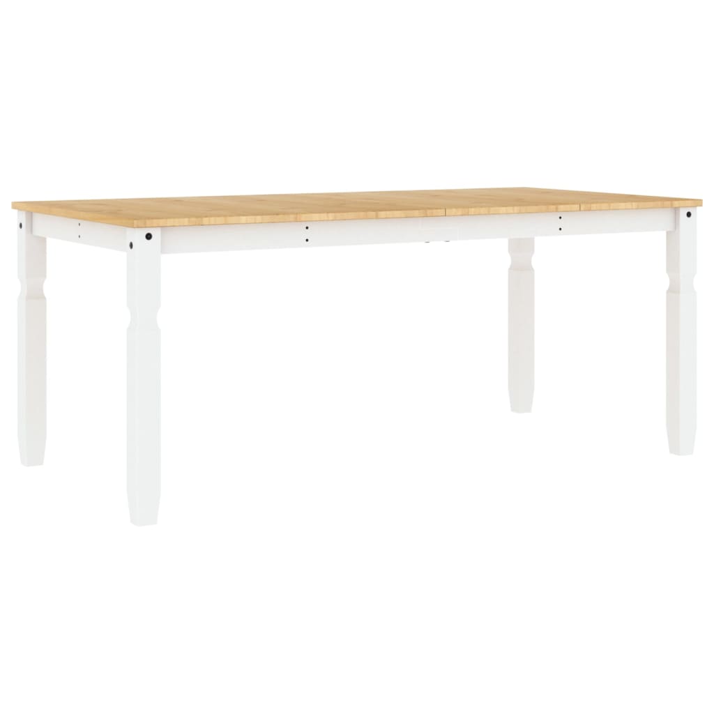 Mesa de comedor Corona blanca 180x90x75 cm madera maciza de pino