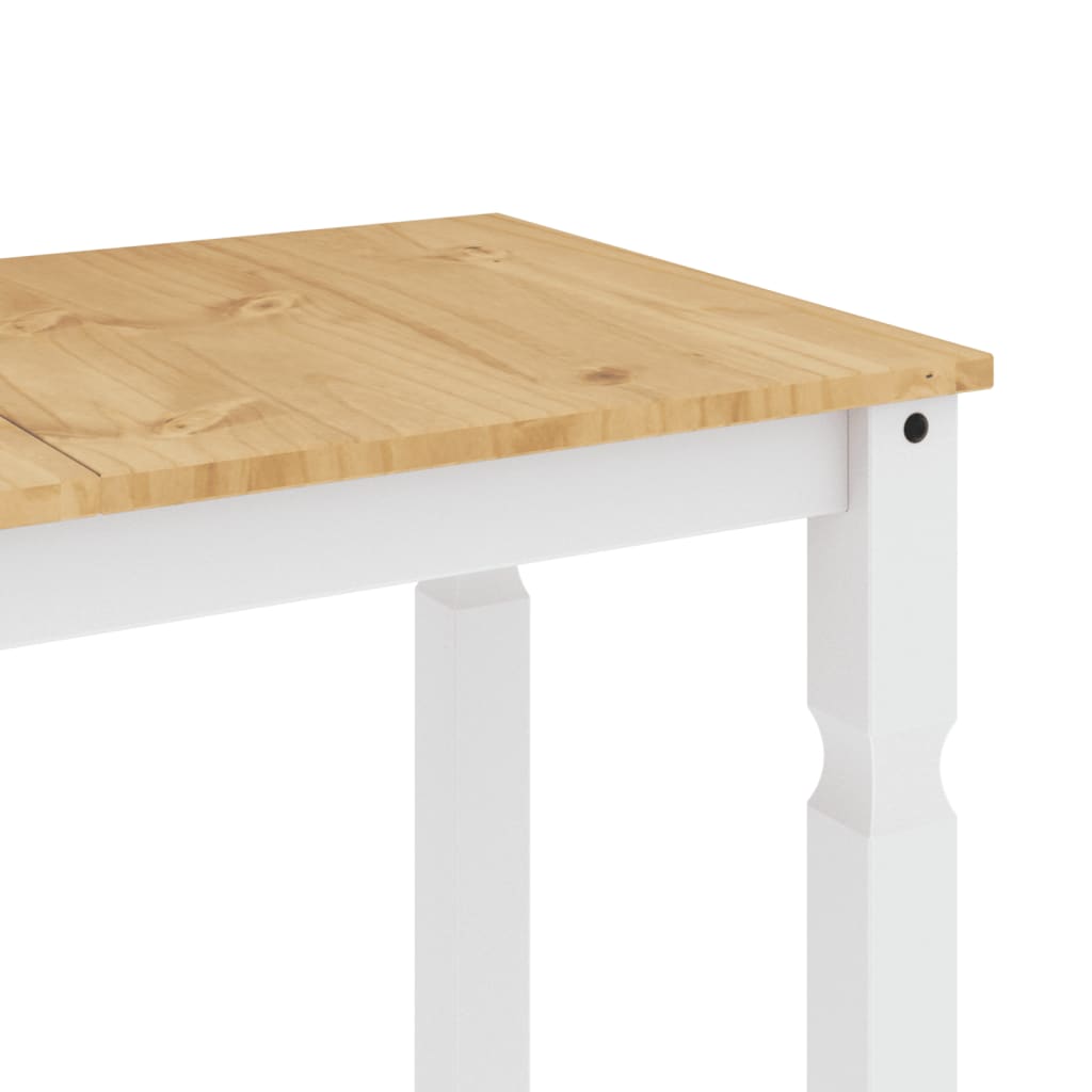 Mesa de comedor Corona blanca 180x90x75 cm madera maciza de pino