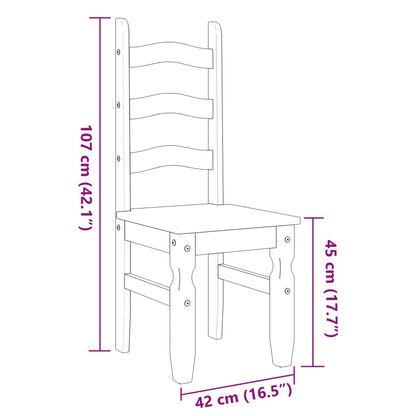 Chaises de salle à manger 2 pcs. Corona 42x47x107 cm en bois de pin massif