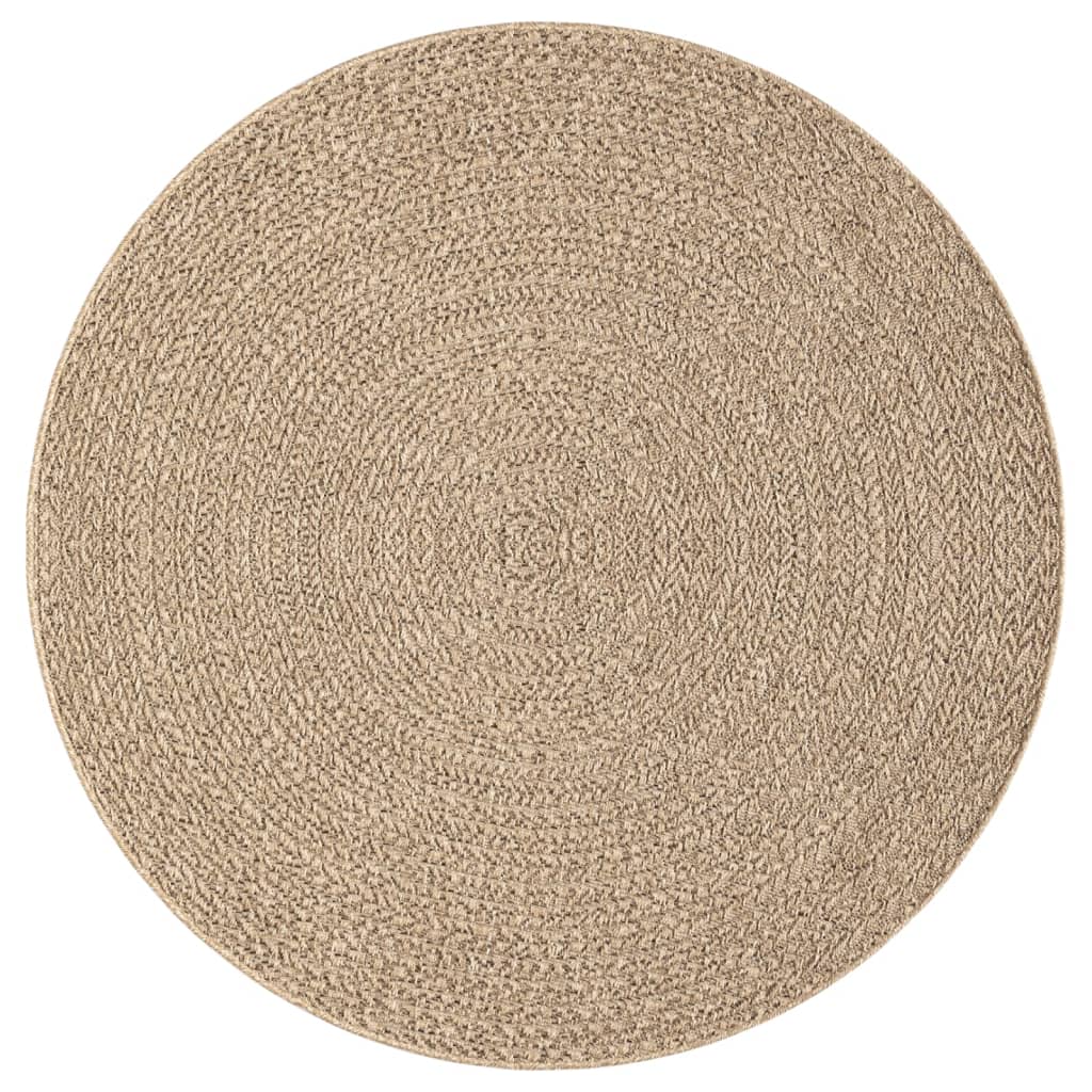 Teppich ZIZUR Ø 200 cm Jute-Optik Indoor und Outdoor