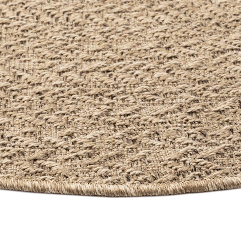 Teppich ZIZUR Ø 200 cm Jute-Optik Indoor und Outdoor