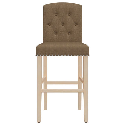 Chaises de bar 2 pcs. Bois d'hévéa massif et tissu