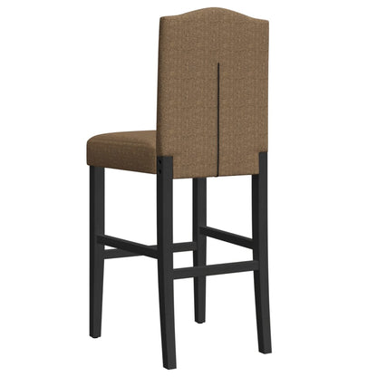 Chaises de bar 2 pcs. Bois d'hévéa massif et tissu