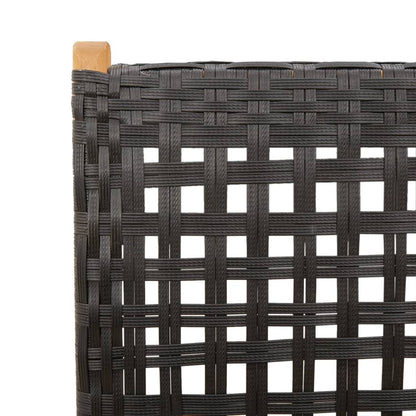 Gartenstuhl Verstellbar 8 Stk. Schwarz Poly Rattan Massivholz